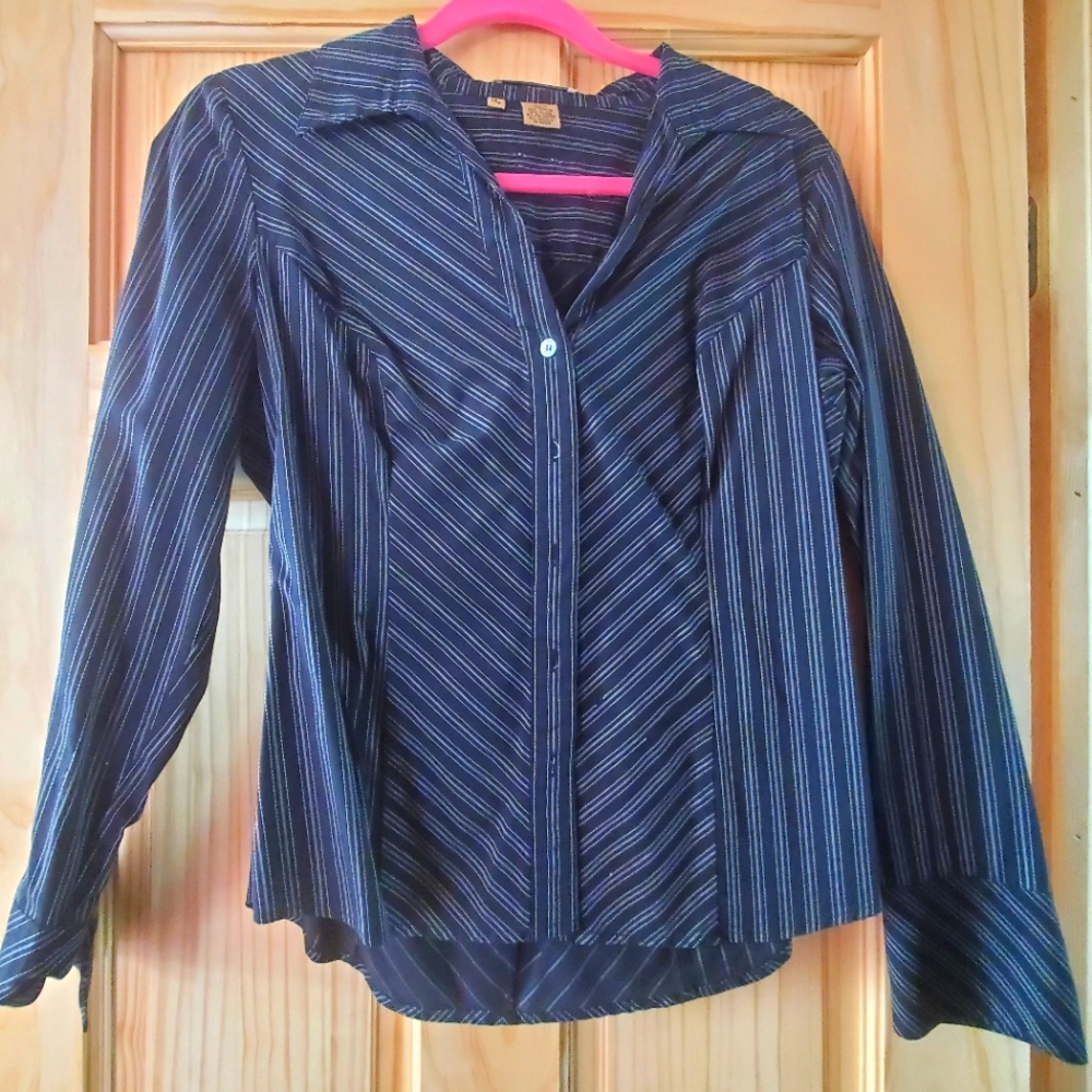 Women's black button down shirt